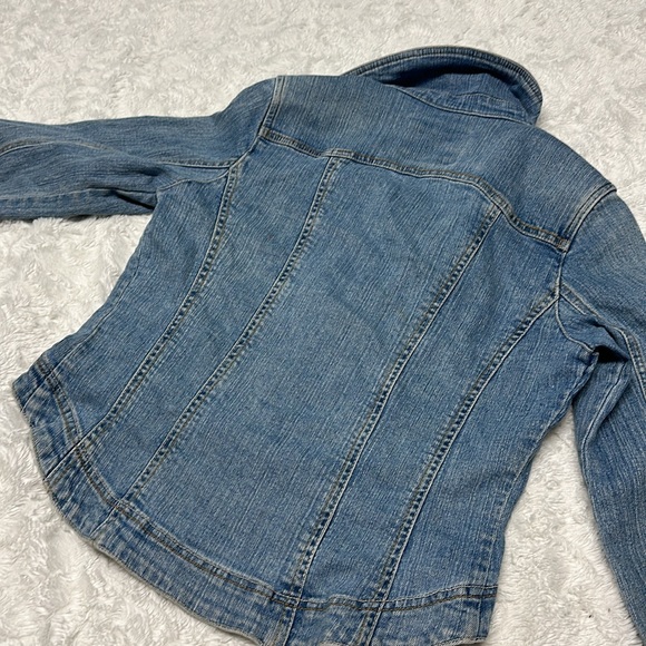 Denim Jacket Mid Cropped Waist Length - Picture 3 of 4